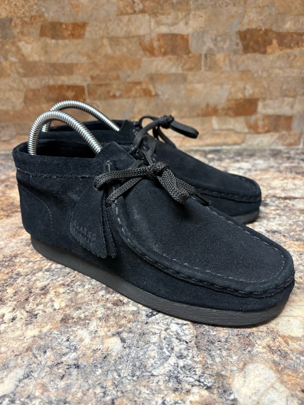 Clarks Original Wallabee Black Suede Shoes Size 5.5